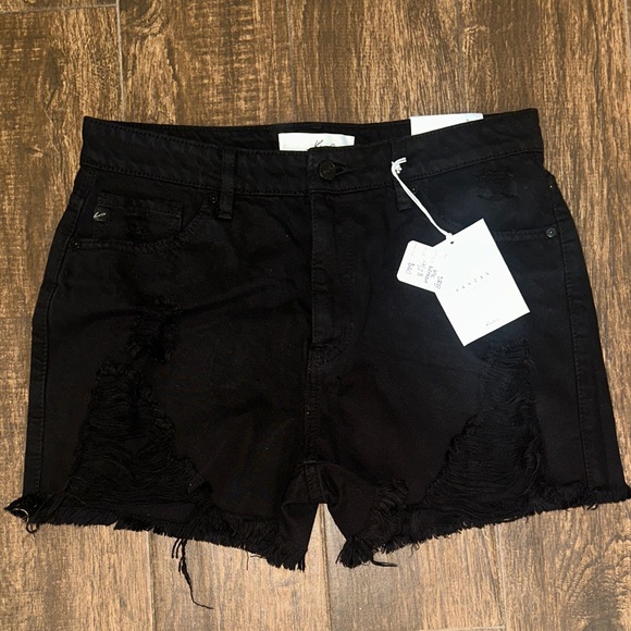 KanCan Pants - KanCan Black Frayed Jean Shorts